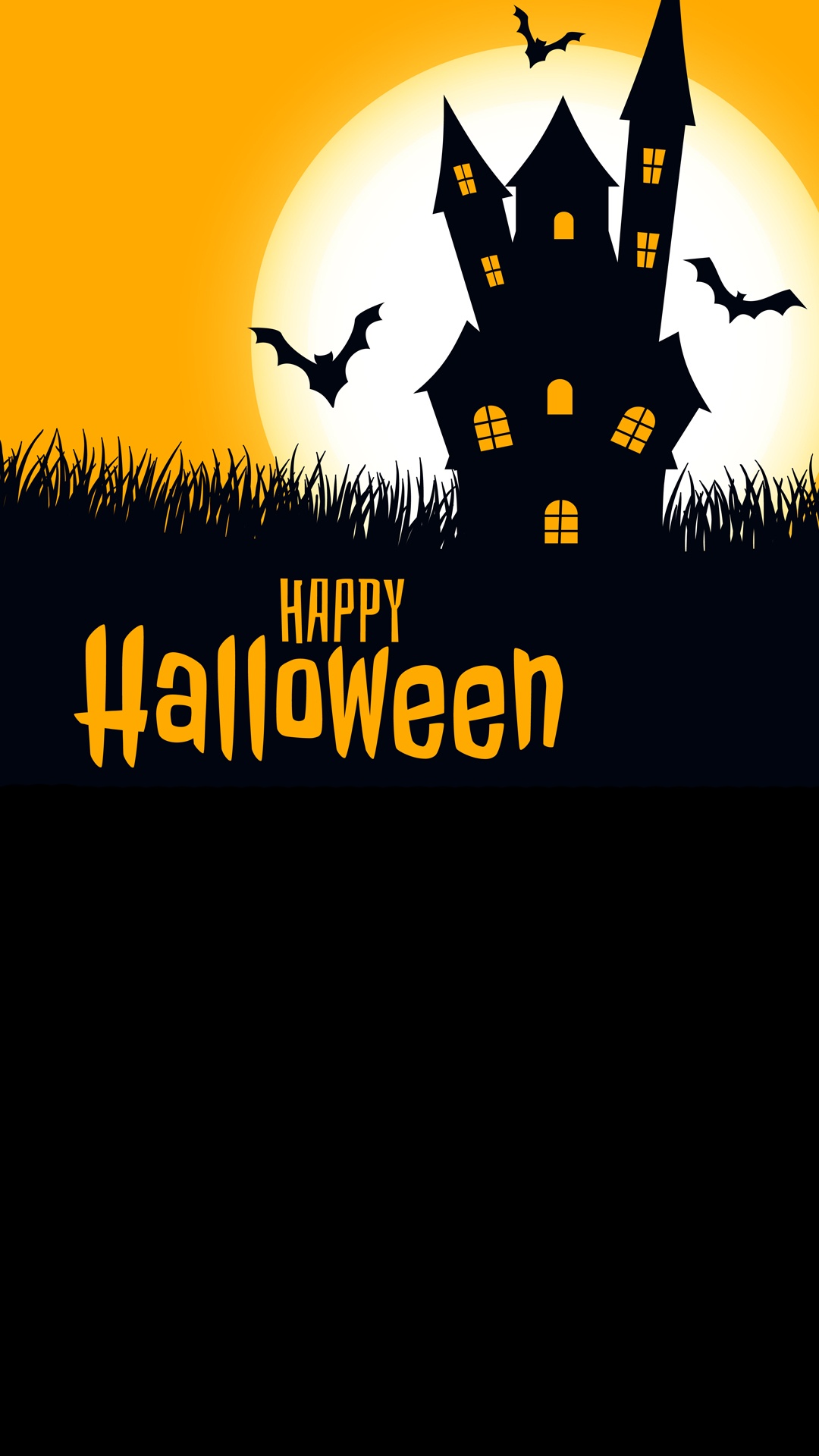 Обои открытка на Хэллоуин дом с привидениями, Хэллоуин карты, дом с привидениями, векторная графика, поздравительная открытка в разрешении 1080x1920