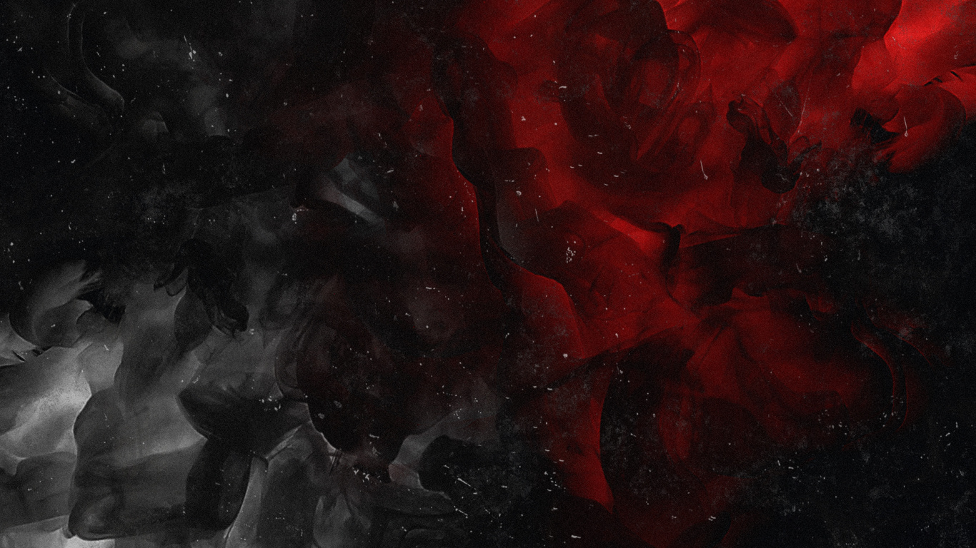 Обои черный красный и белый, черный, абстрактное искусство, живопись, черный и белый в разрешении 1366x768