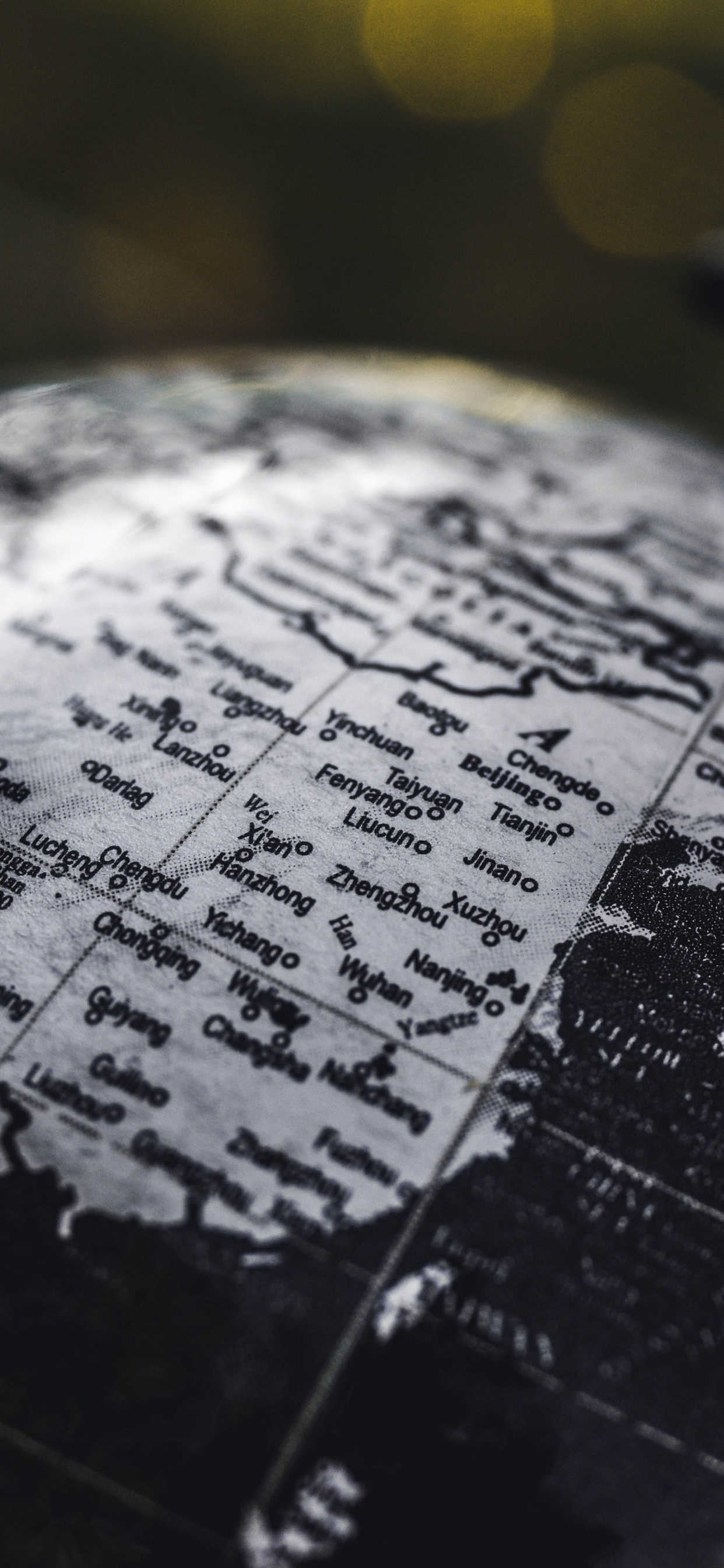 Обои шар, карта, сфера, мир, дизайн интерьера в разрешении 1242x2688