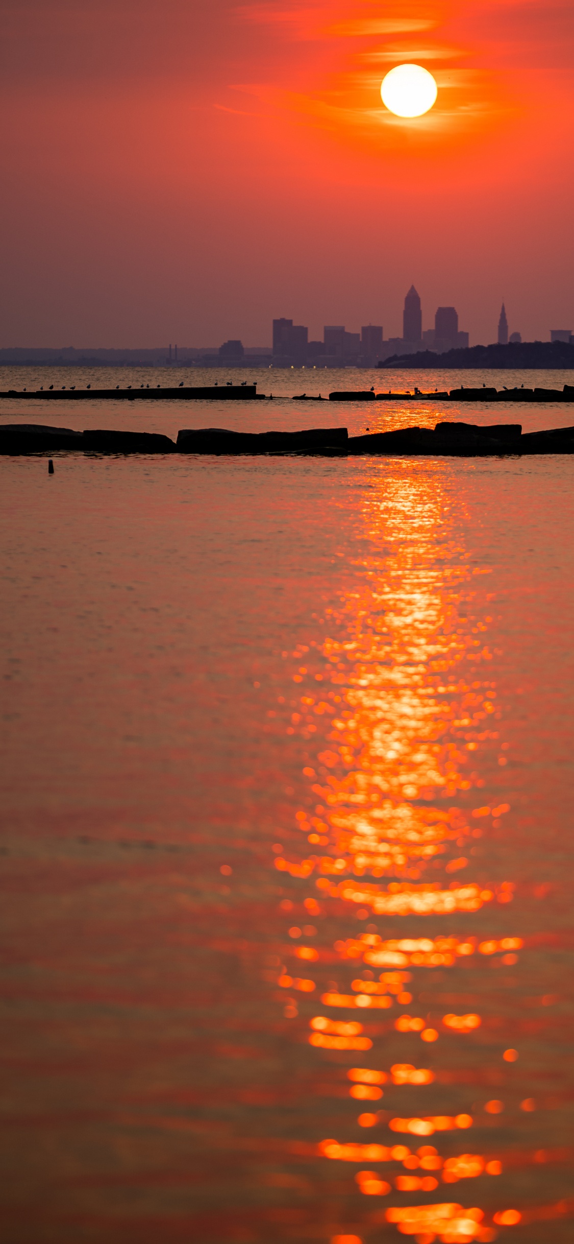 Обои отражение, вода, гидроресурсы, атмосфера, дневное время в разрешении 1125x2436