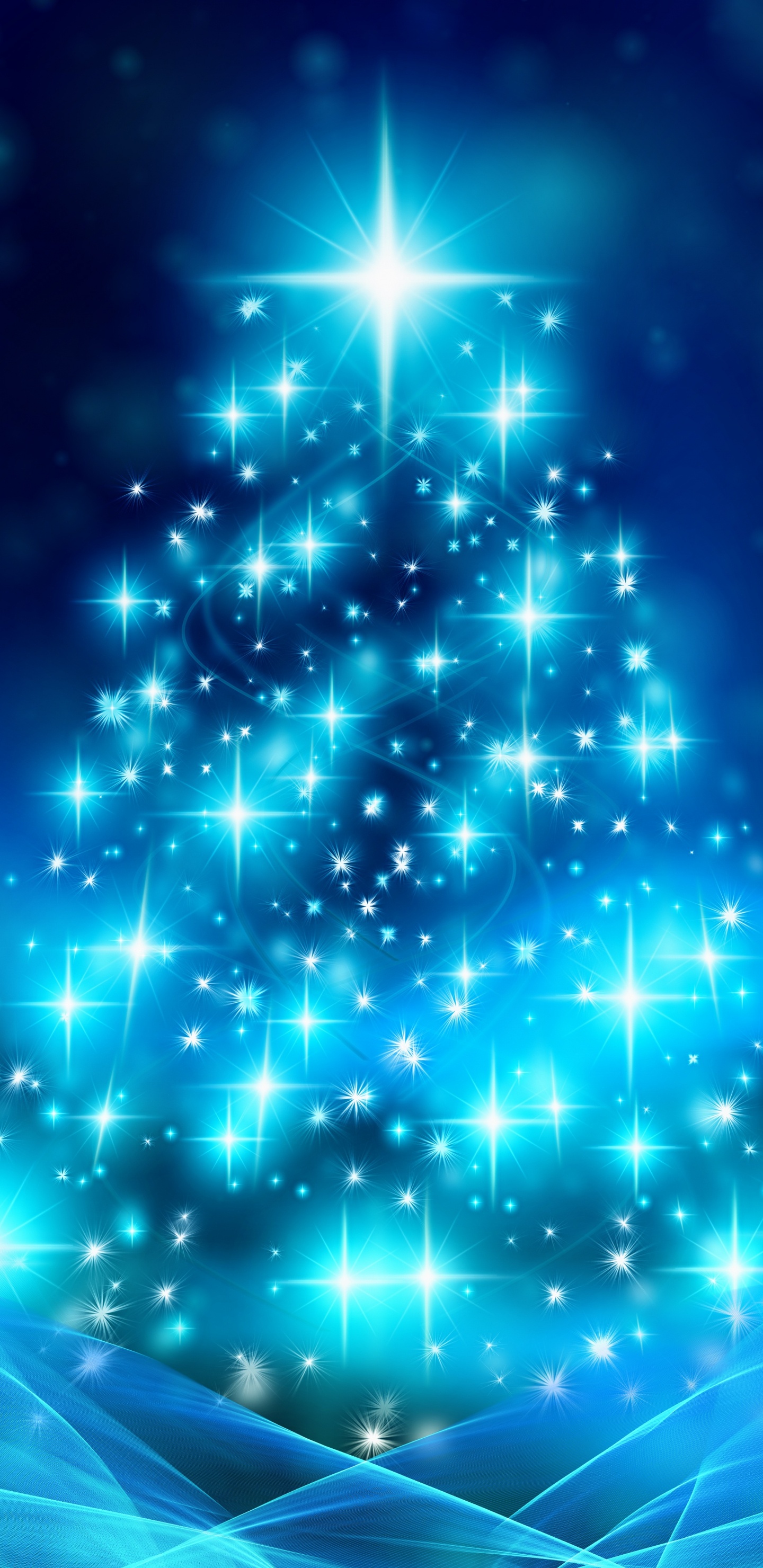Обои Рождественский день, елка, Рождественские украшения, синий, дерево в разрешении 1440x2960