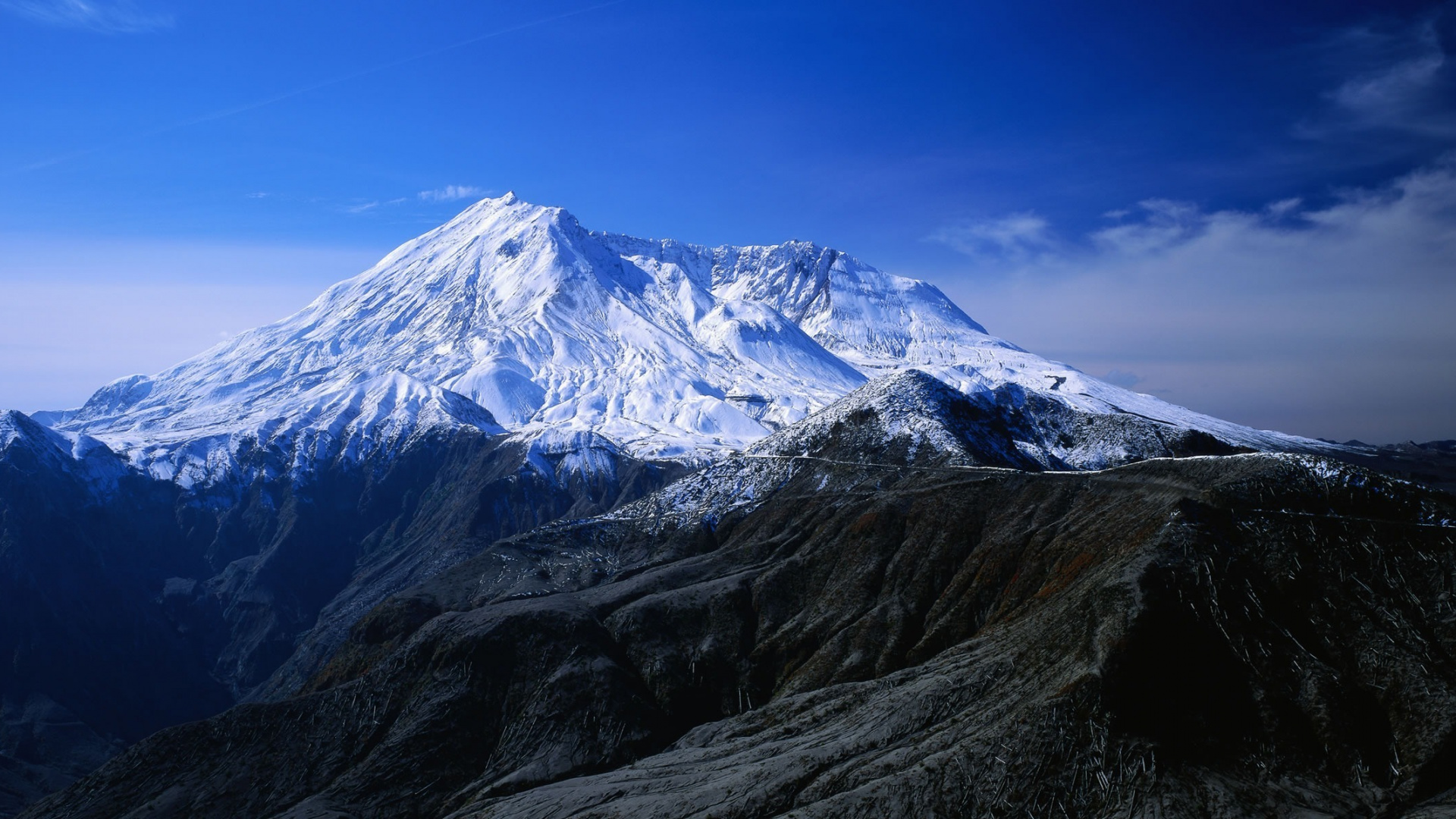 Обои горный рельеф, гора, горный хребет, хребет, стратовулкан в разрешении 1920x1080