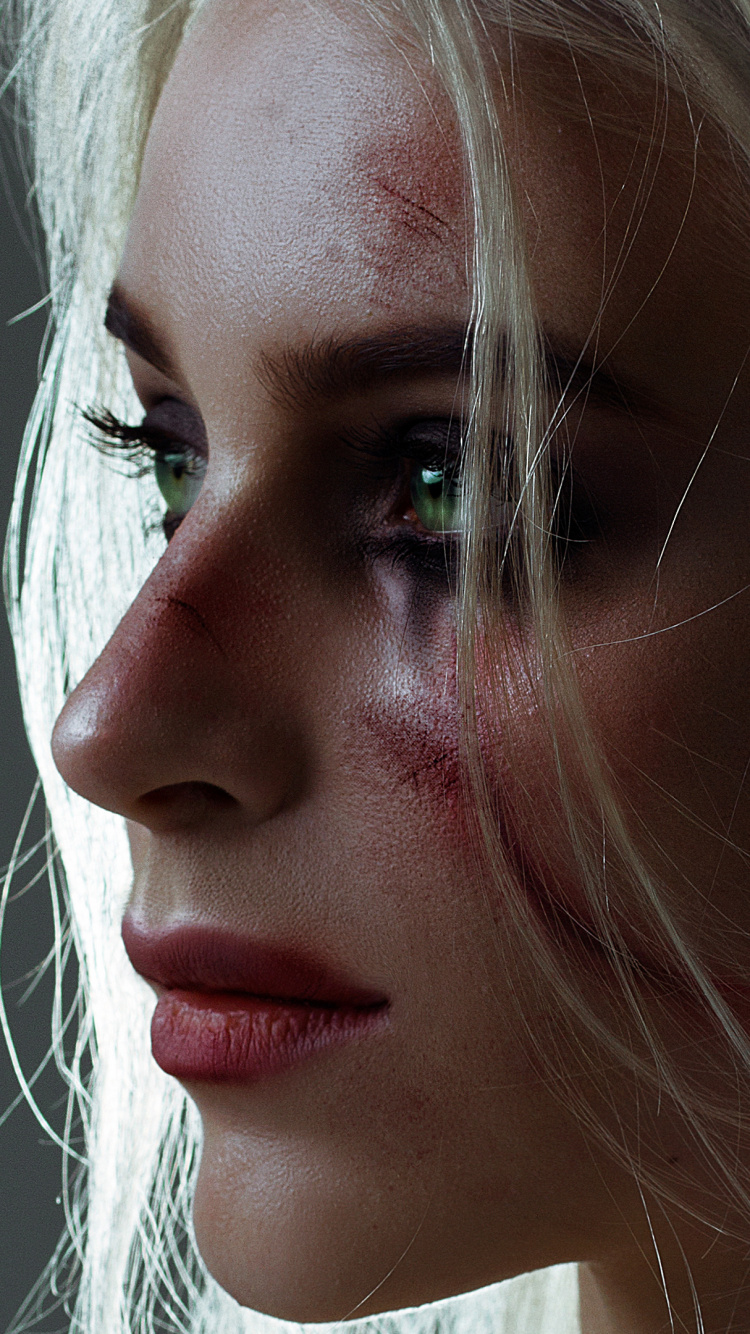 Обои Ведьмак 3 дикая охота, Ведьмак, цири, Геральт из ривии, лицо в разрешении 750x1334