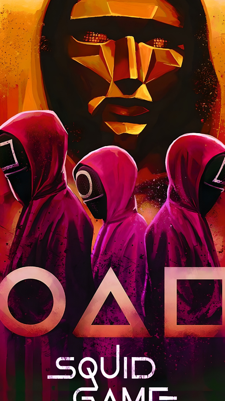 Обои игра в кальмара, телевидение, верхняя одежда, рукав, пурпур в разрешении 750x1334