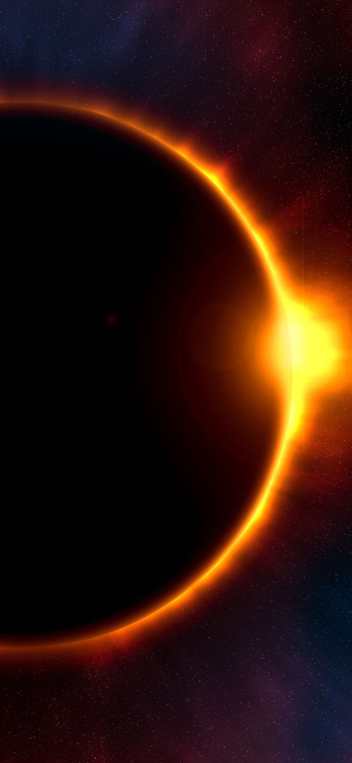 Обои земля, затмение, луна, небесное явление, свет в разрешении 1125x2436