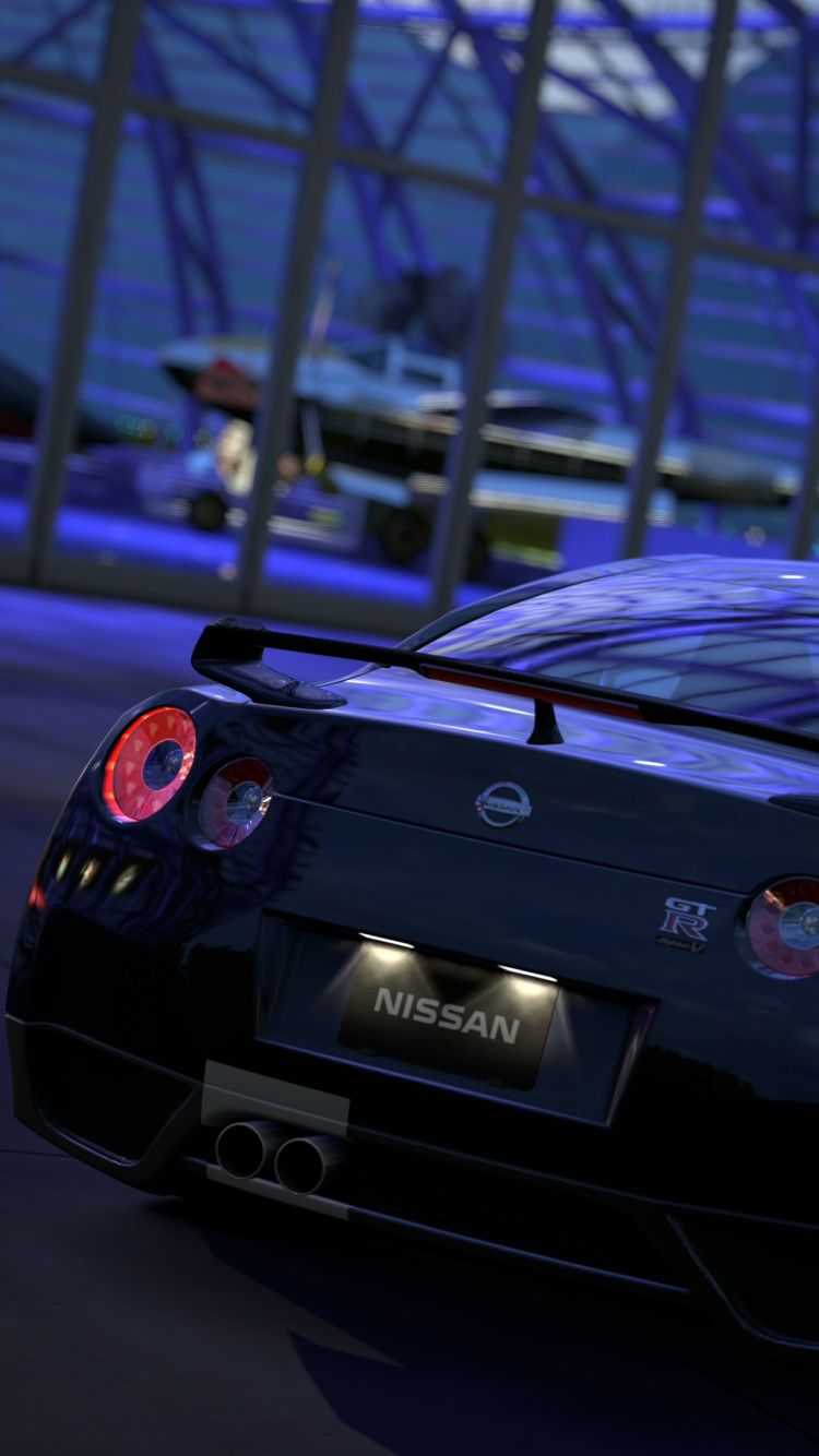 Обои nissan gt r, компактный автомобиль, авто, спорткар, суперкар в разрешении 750x1334