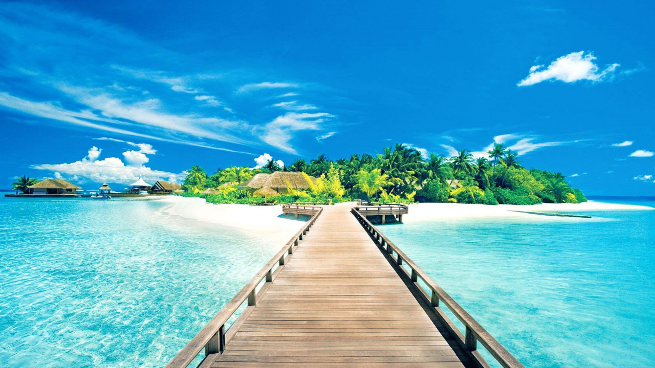 Обои лето, море, тропическая зона, океан, Лагуна в разрешении 1280x720