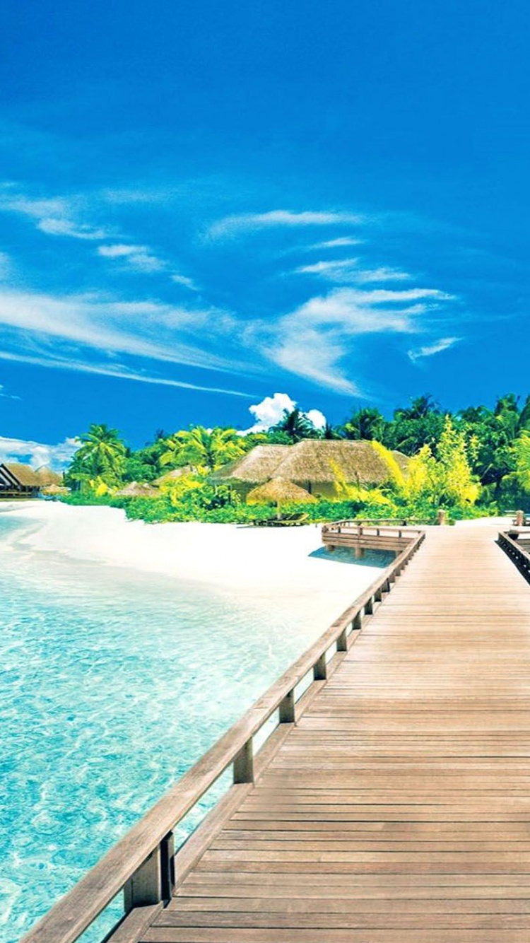 Обои лето, море, тропическая зона, океан, Лагуна в разрешении 750x1334