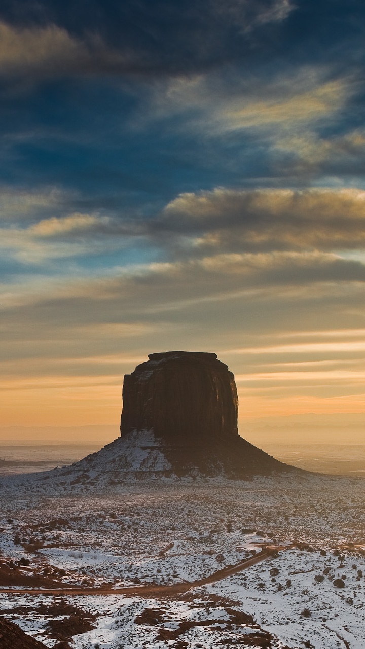 Обои пустыня, пейзаж, облако, формирование, горизонт в разрешении 720x1280