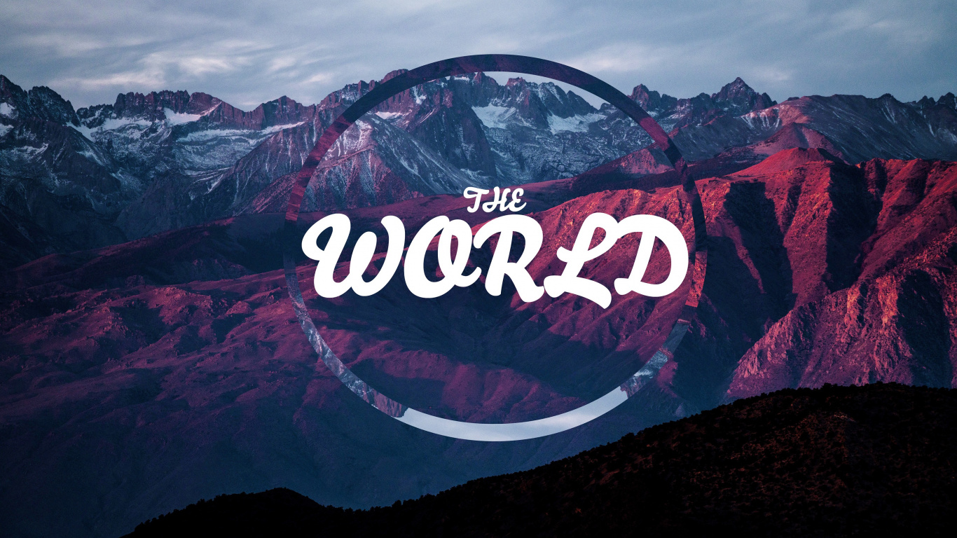 Обои горный рельеф, гора, горный хребет, графика, природа в разрешении 1366x768