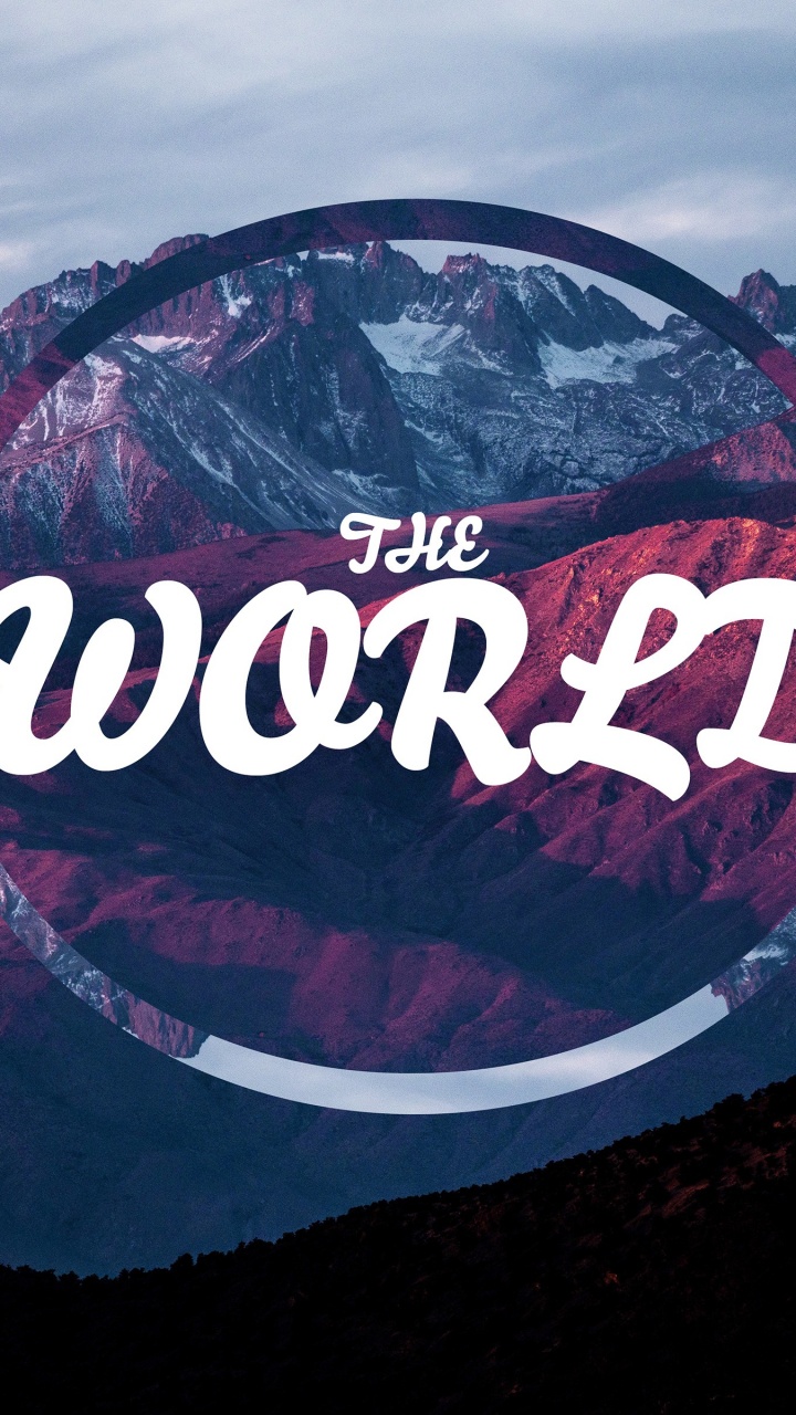 Обои горный рельеф, гора, горный хребет, графика, природа в разрешении 720x1280