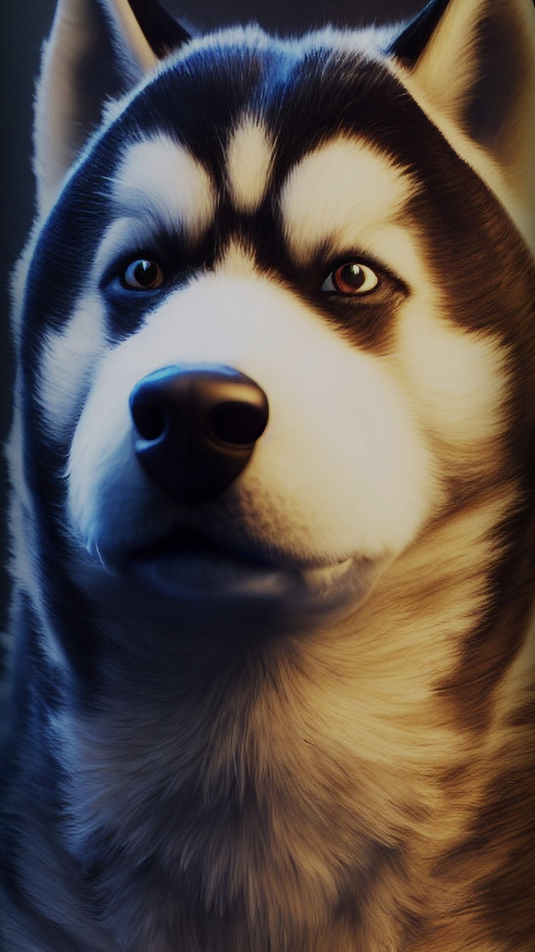 Обои датский дог, миниатюрный Сибирский хаски, Сахалинская хаски, Себирская Хаски, Псовые в разрешении 750x1334