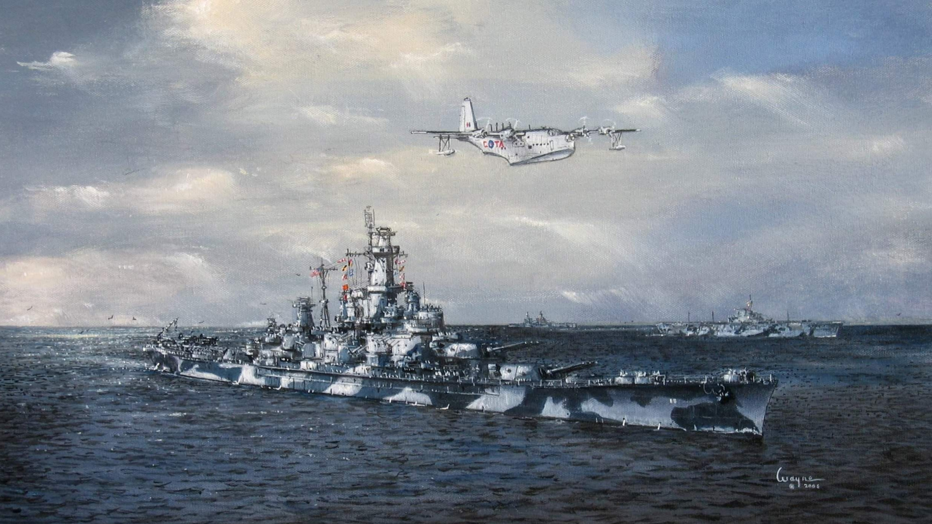 Обои военный корабль, тяжелый крейсер, Линкор, крейсер, Линейный крейсер в разрешении 1920x1080