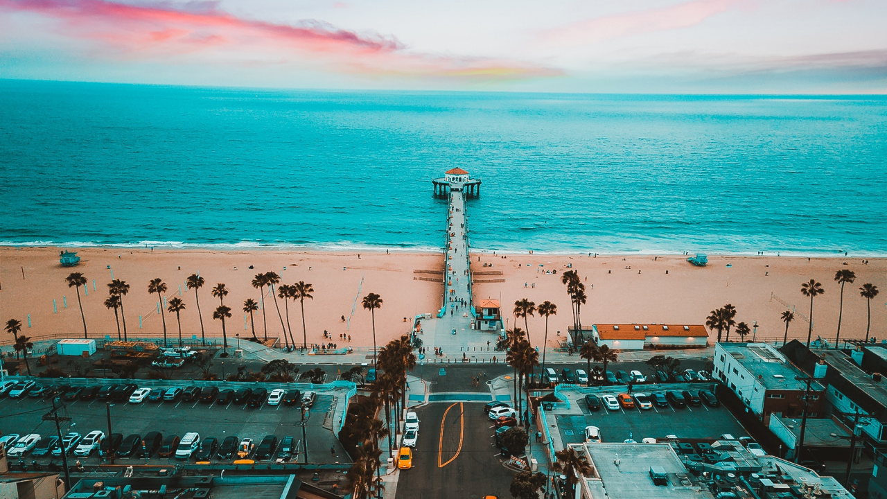 Обои горизонт, море, океан, отпуск, вечер в разрешении 1280x720