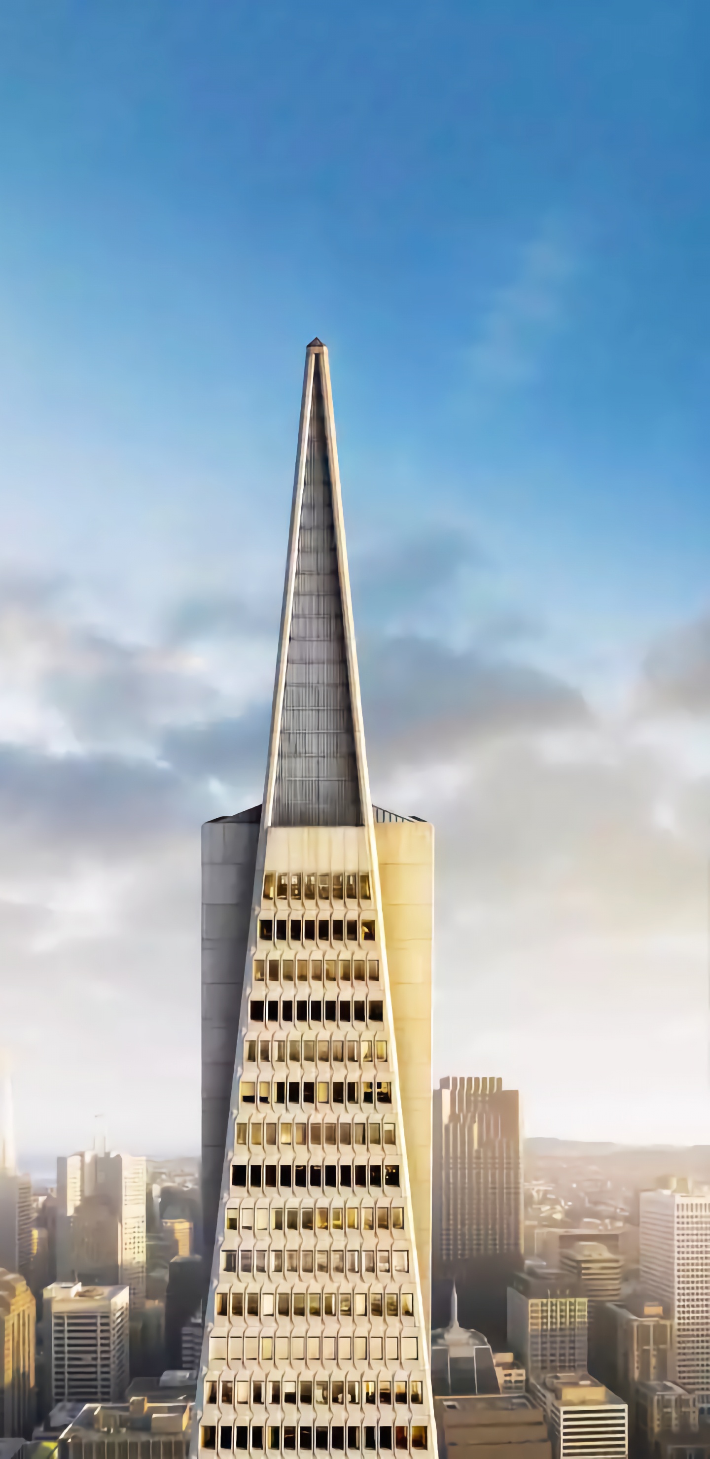 Обои Сан Франциско, Transamerica Пирамида, небоскреб, iOS 16, облако в разрешении 1440x2960