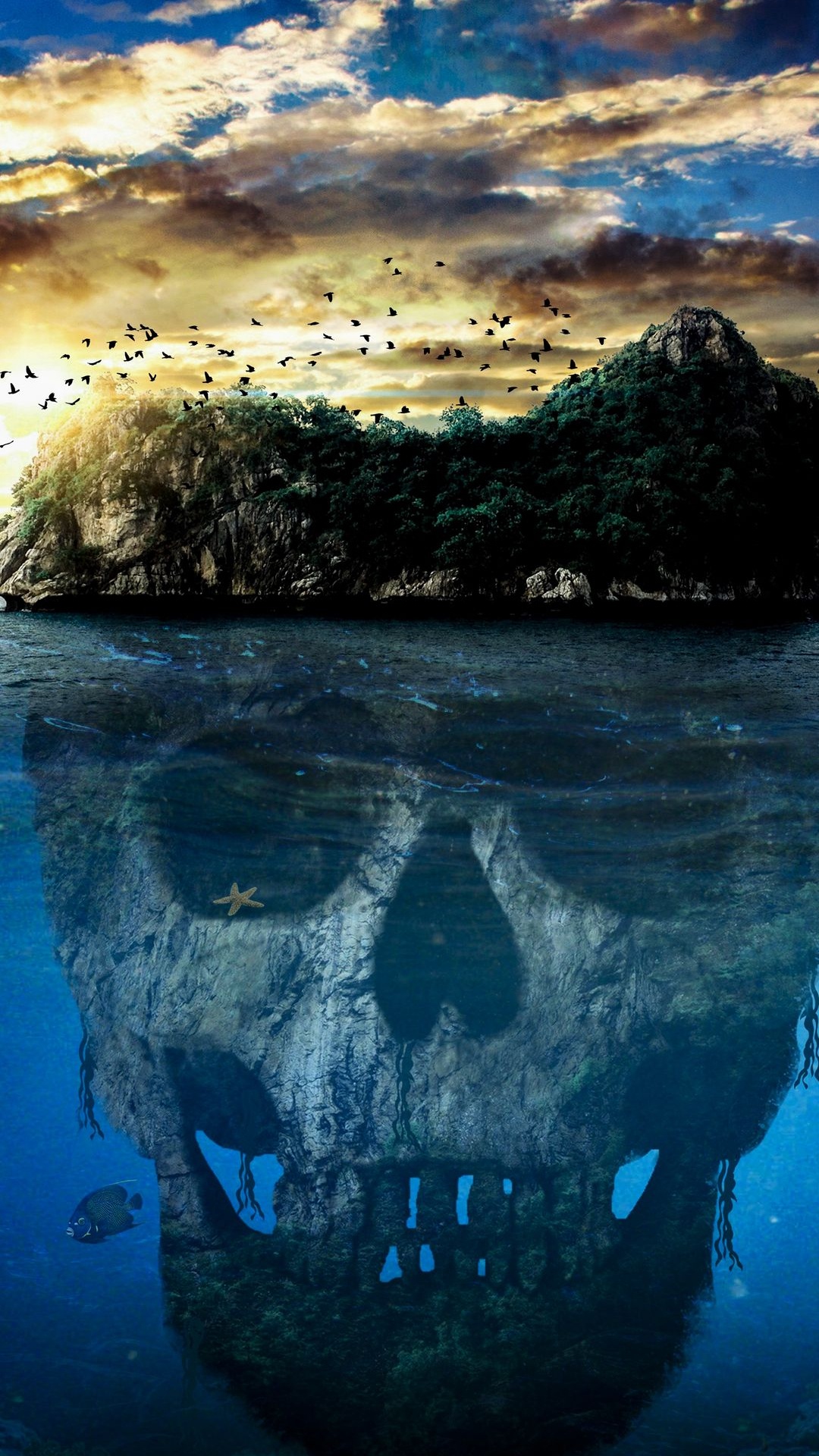 Обои вода, облако, свет, лазурный, синий в разрешении 1080x1920