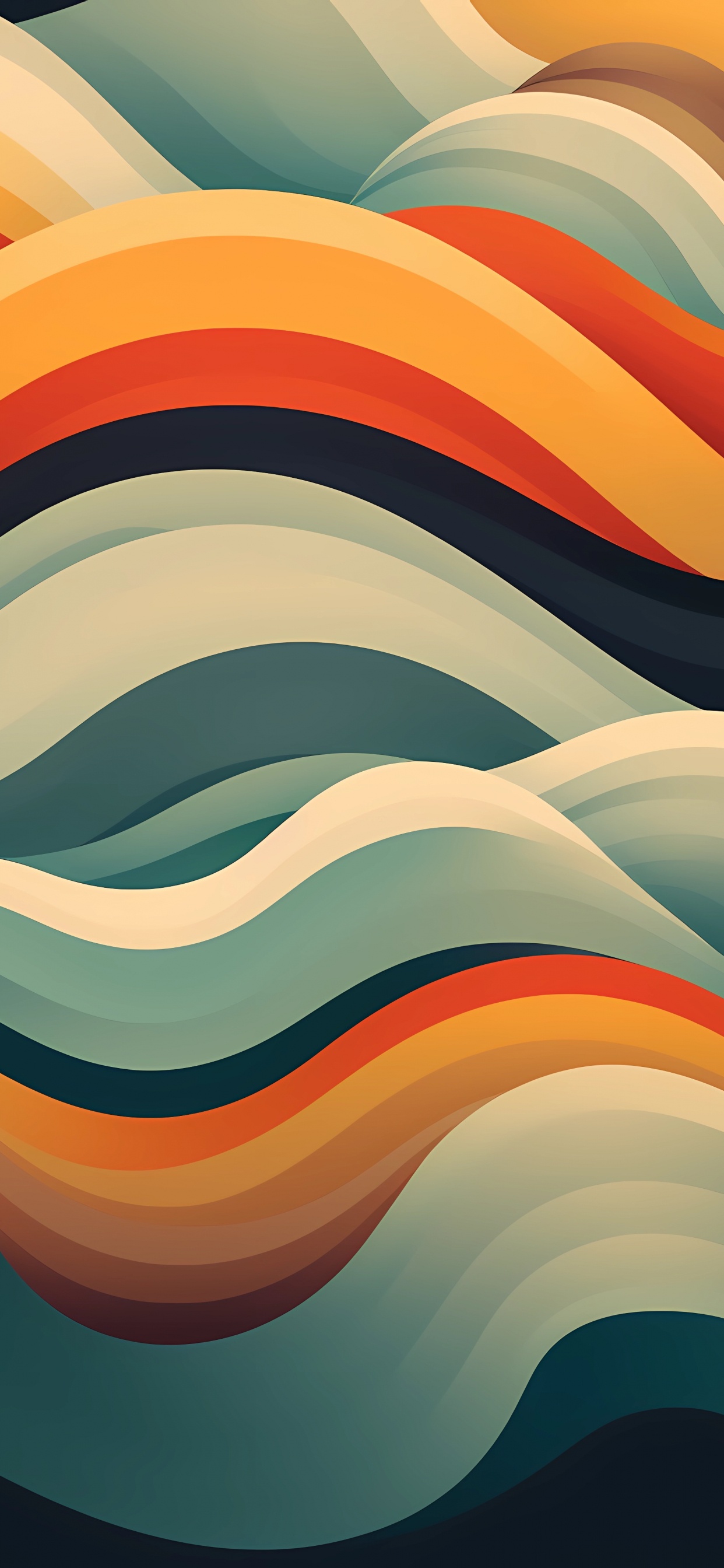 Обои Оранжевый цвет, дизайн, дневное время, природа, лазурный в разрешении 1242x2688