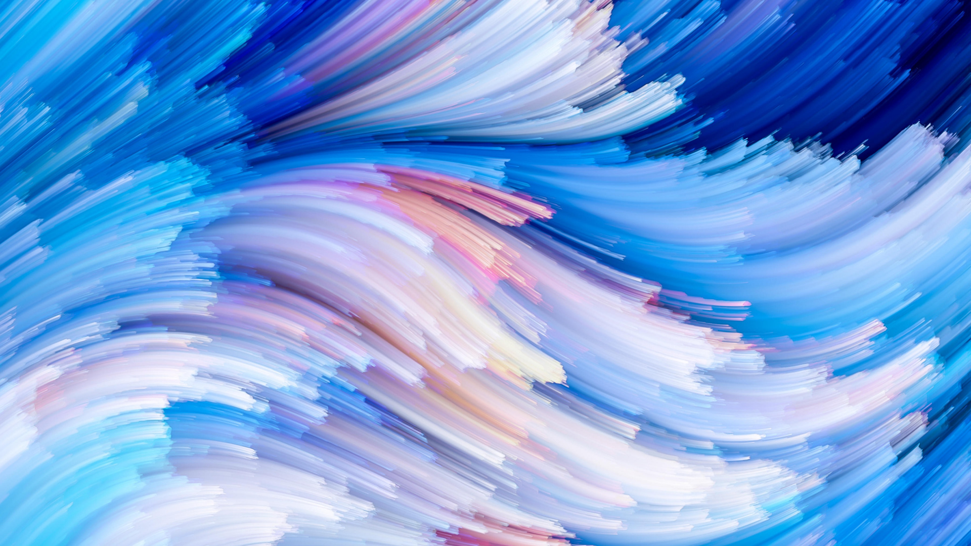 Обои абстрактное искусство, живопись, фреска, синий, волна в разрешении 1920x1080