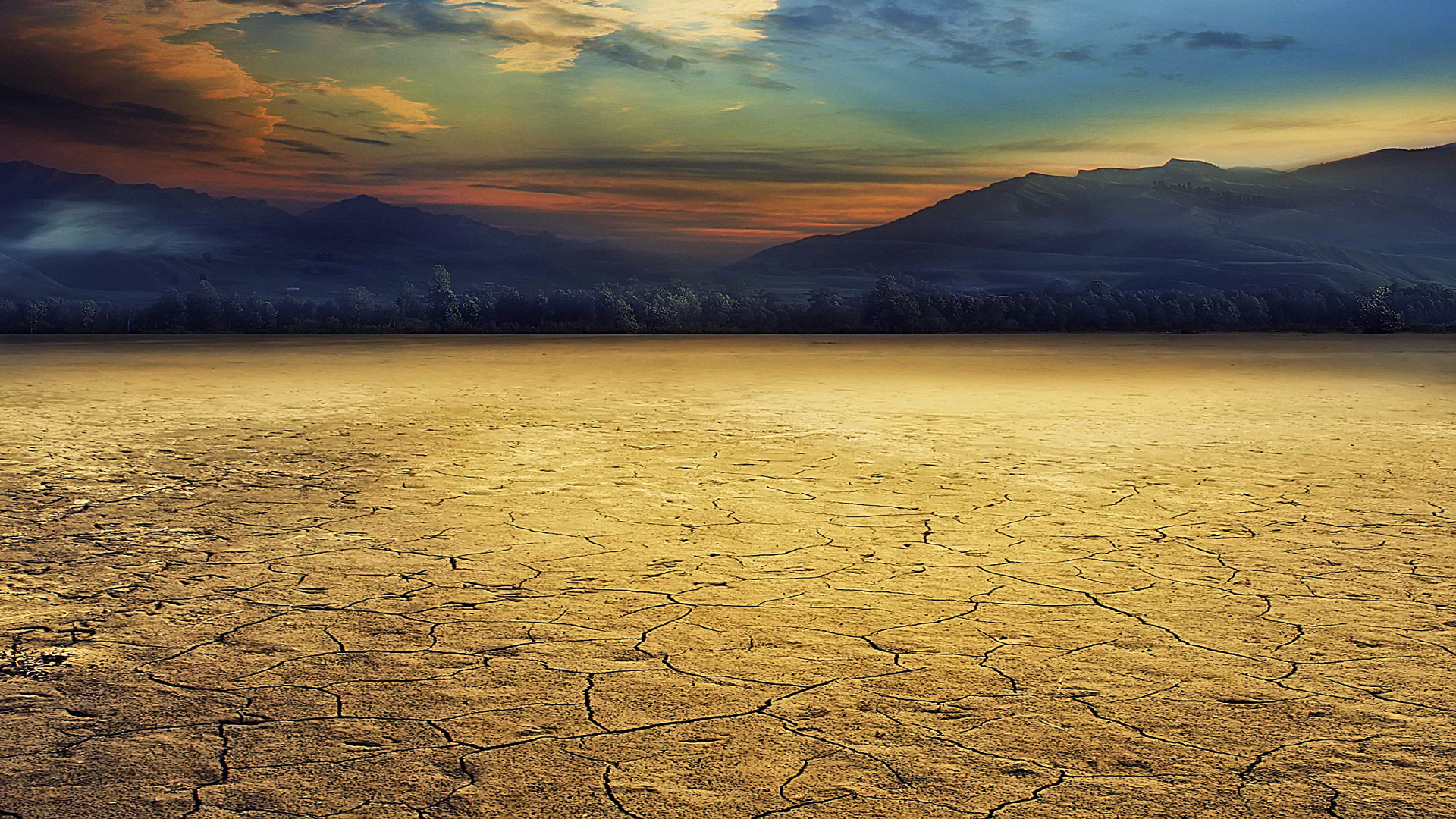 Обои пустыня, природа, горизонт, атмосфера, утро в разрешении 1920x1080