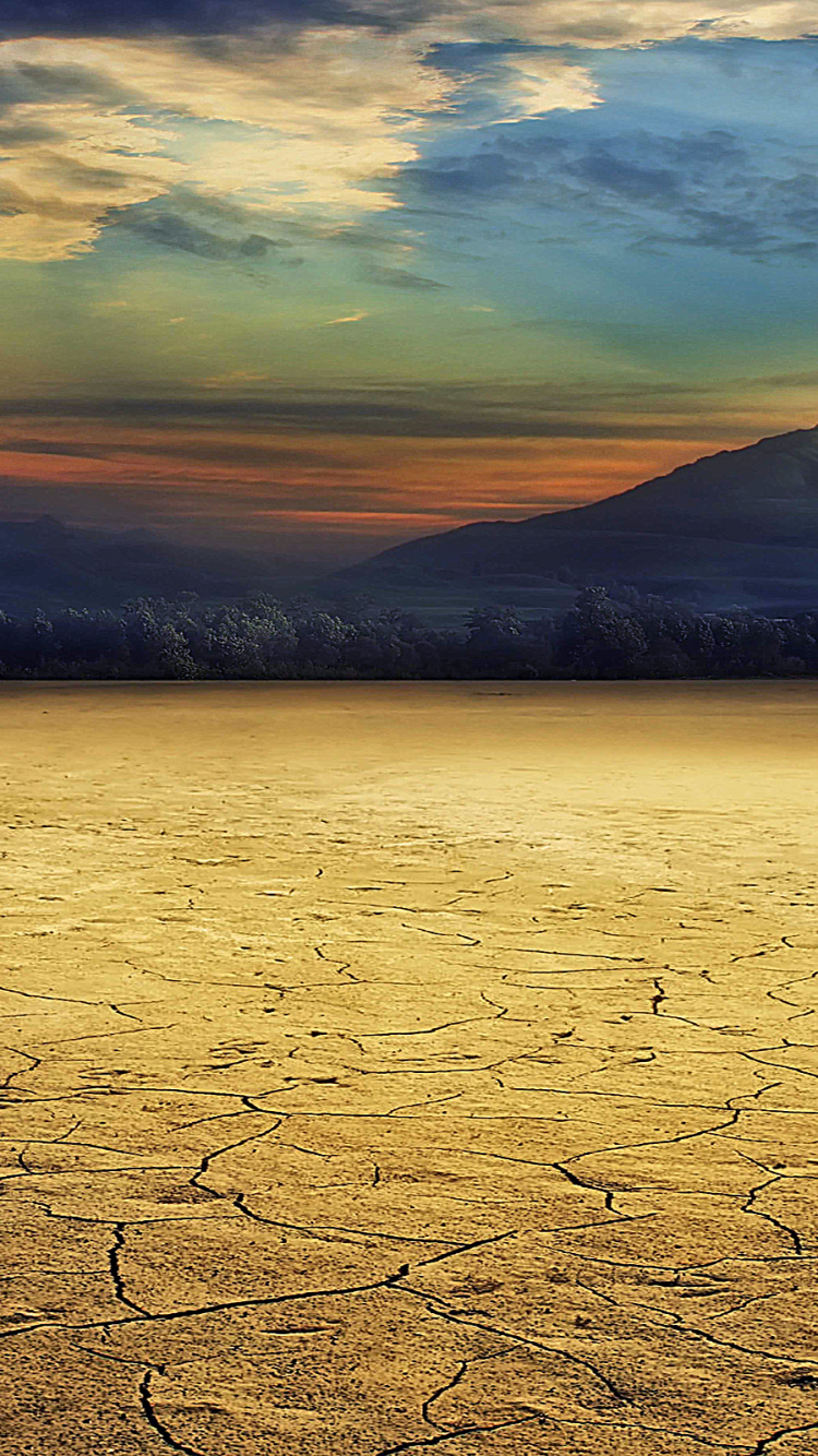 Обои пустыня, природа, горизонт, атмосфера, утро в разрешении 750x1334