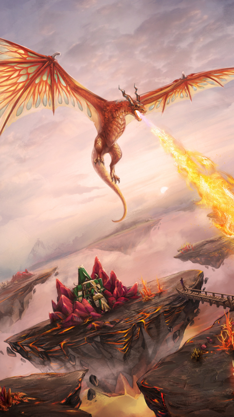 Обои Driftland Магия Возрождения, компьютерная игра, стратегии видео игры, дракон, мифология в разрешении 750x1334