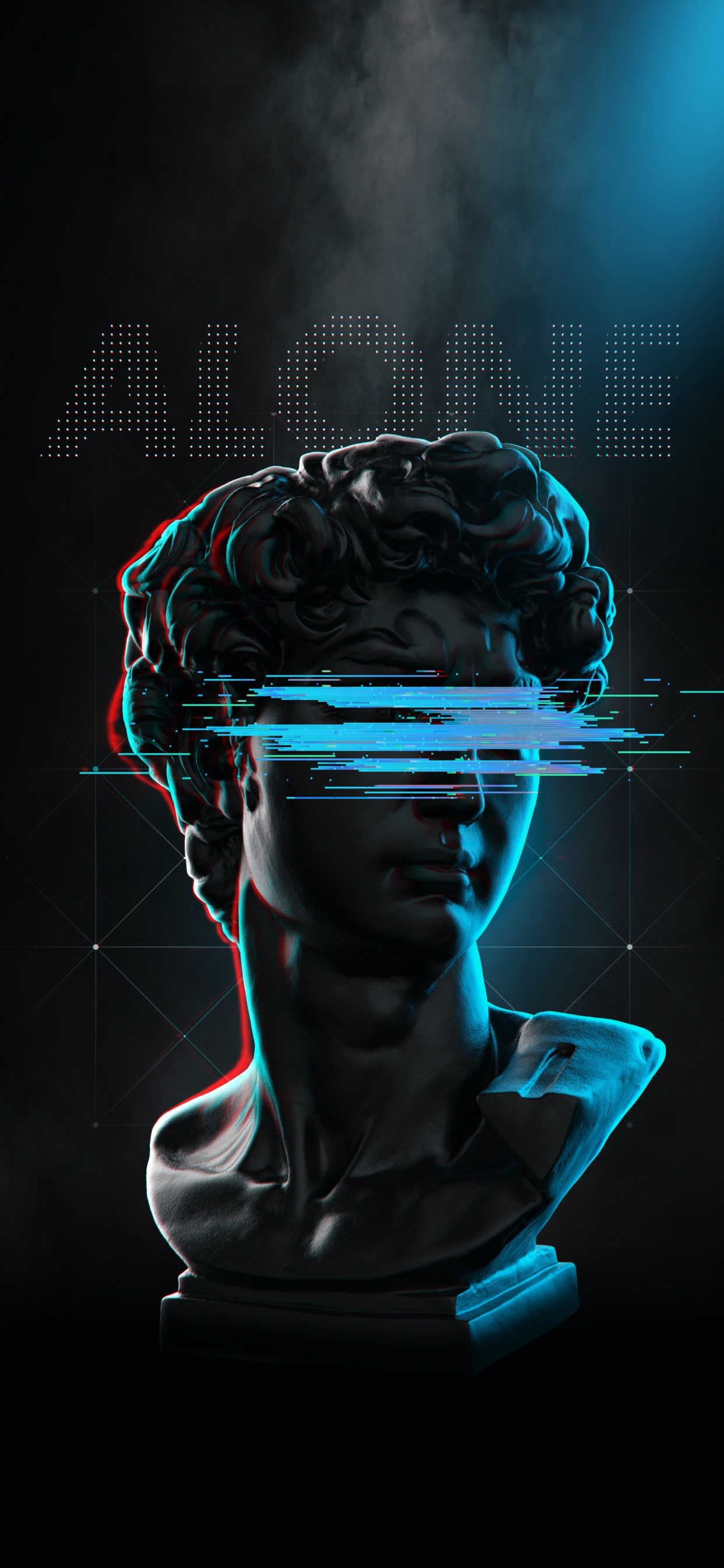 Обои рябь синий, головной убор, арт, живопись, электрик в разрешении 1242x2688