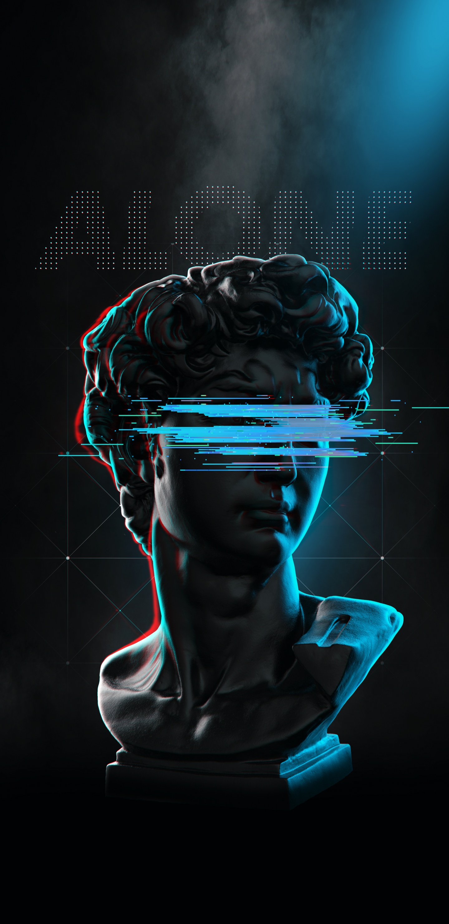 Обои рябь синий, головной убор, арт, живопись, электрик в разрешении 1440x2960