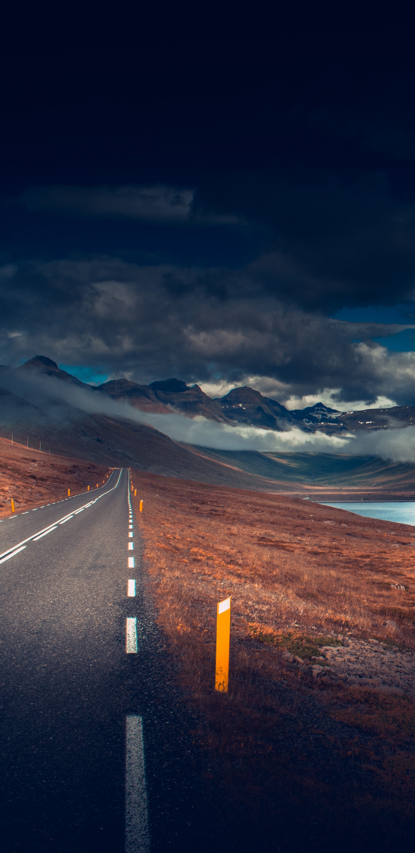 Обои синий, природа, облако, море, горизонт в разрешении 1440x2960