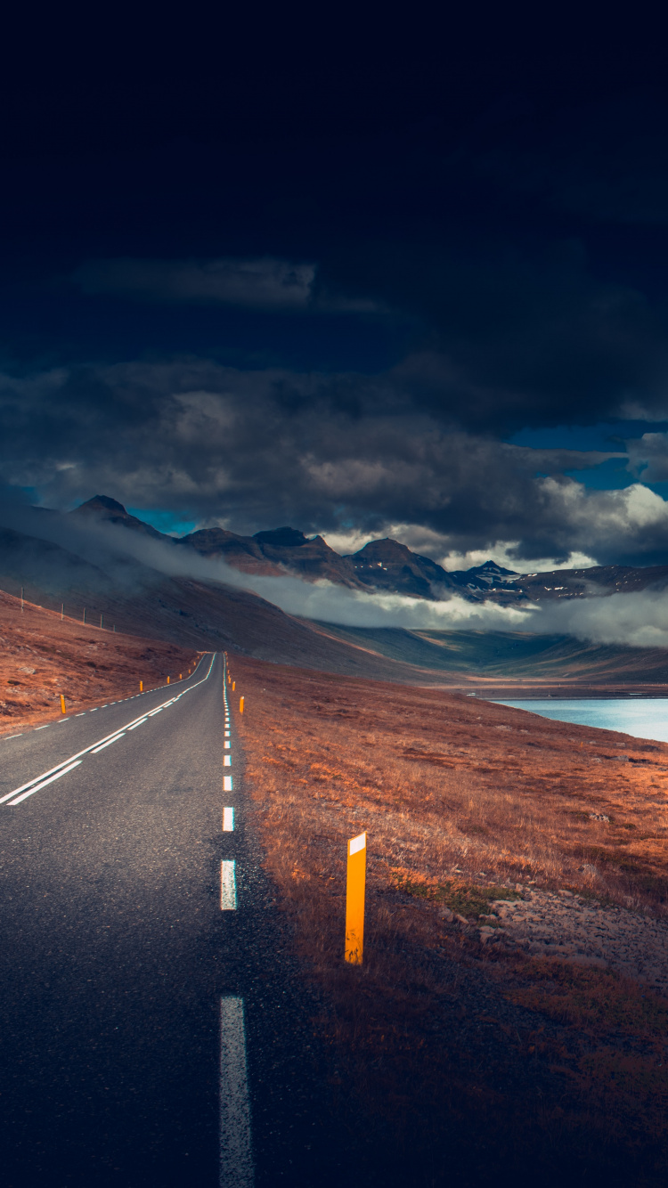 Обои синий, природа, облако, море, горизонт в разрешении 750x1334