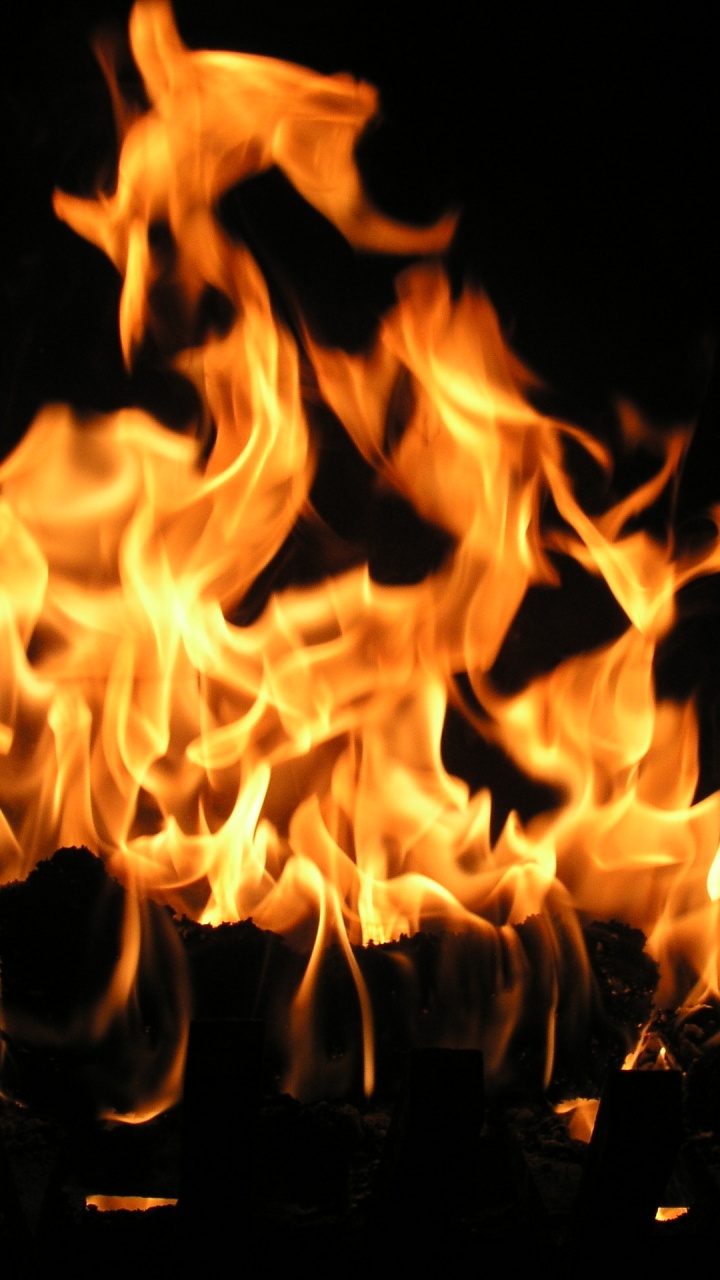 Обои пламя, огонь, тепло, костер в разрешении 720x1280
