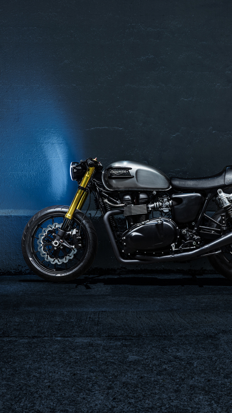 Обои Мотоциклы Triumph, мотоцикл, Триумф бонневиль т100, фара, автомобильное освещение в разрешении 750x1334