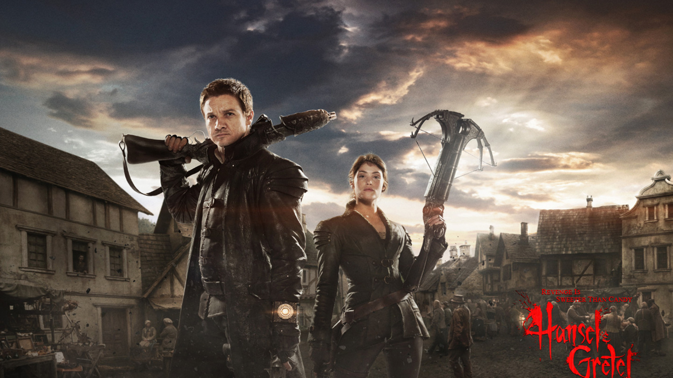 Обои Гензель Гретель Охотники На Ведьм, Джереми Реннер, Гензель и Гретель, колдовство, боевик в разрешении 1366x768