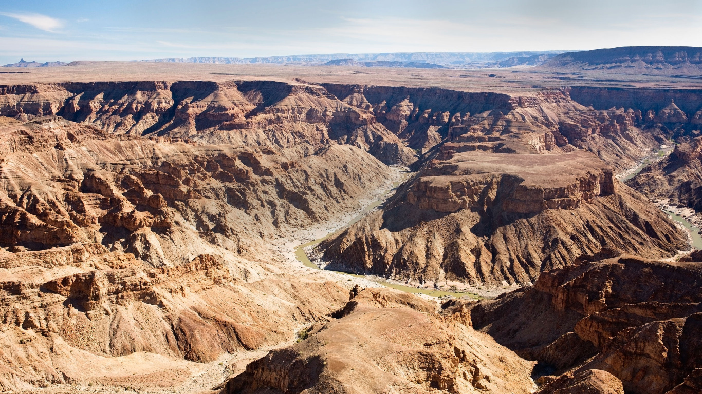 Обои Фиш-Ривер-Каньон, Каньон Реки Блайд, каньон, бесплодные земли, формирование в разрешении 1366x768