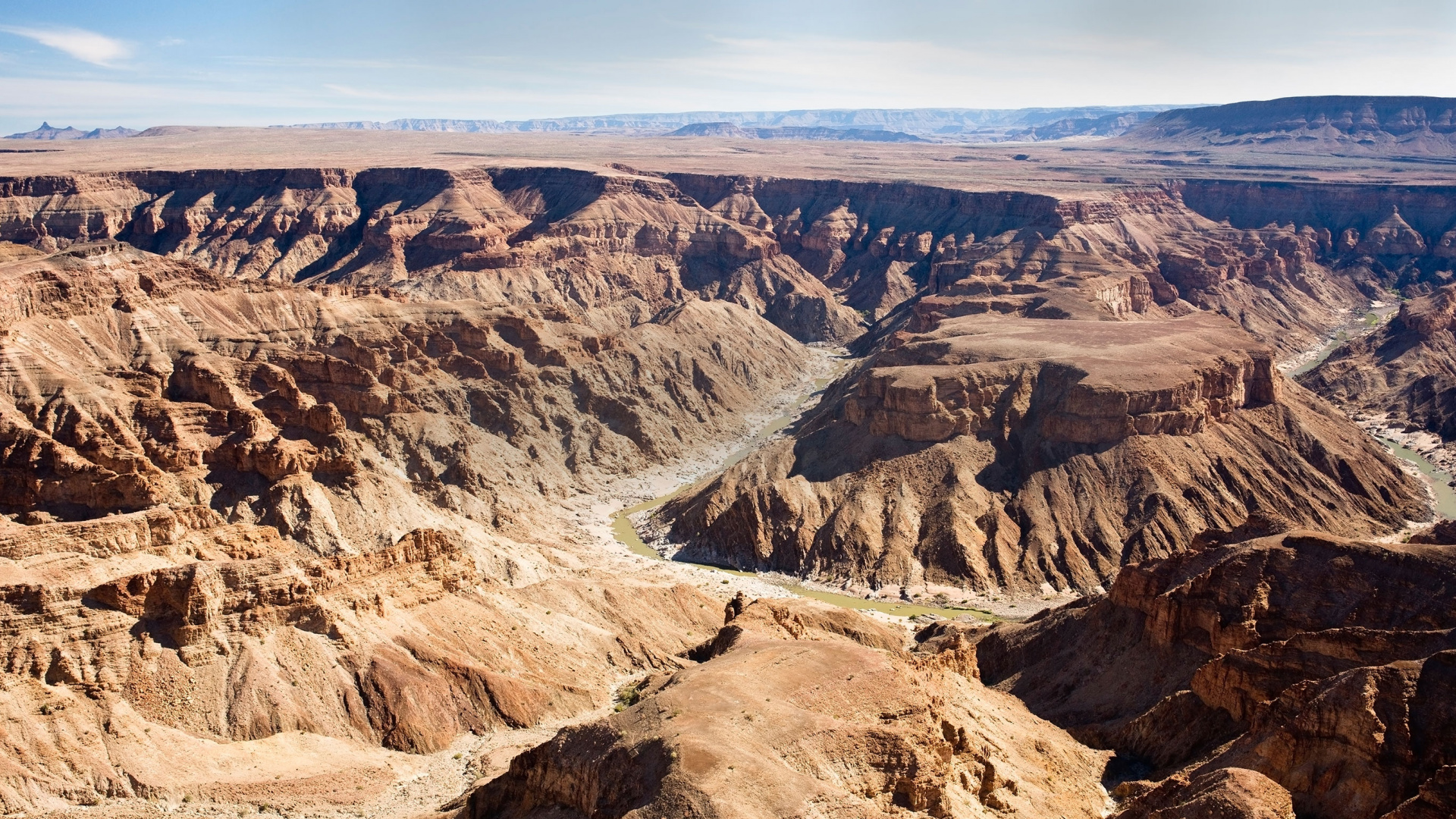 Обои Фиш-Ривер-Каньон, Каньон Реки Блайд, каньон, бесплодные земли, формирование в разрешении 1920x1080
