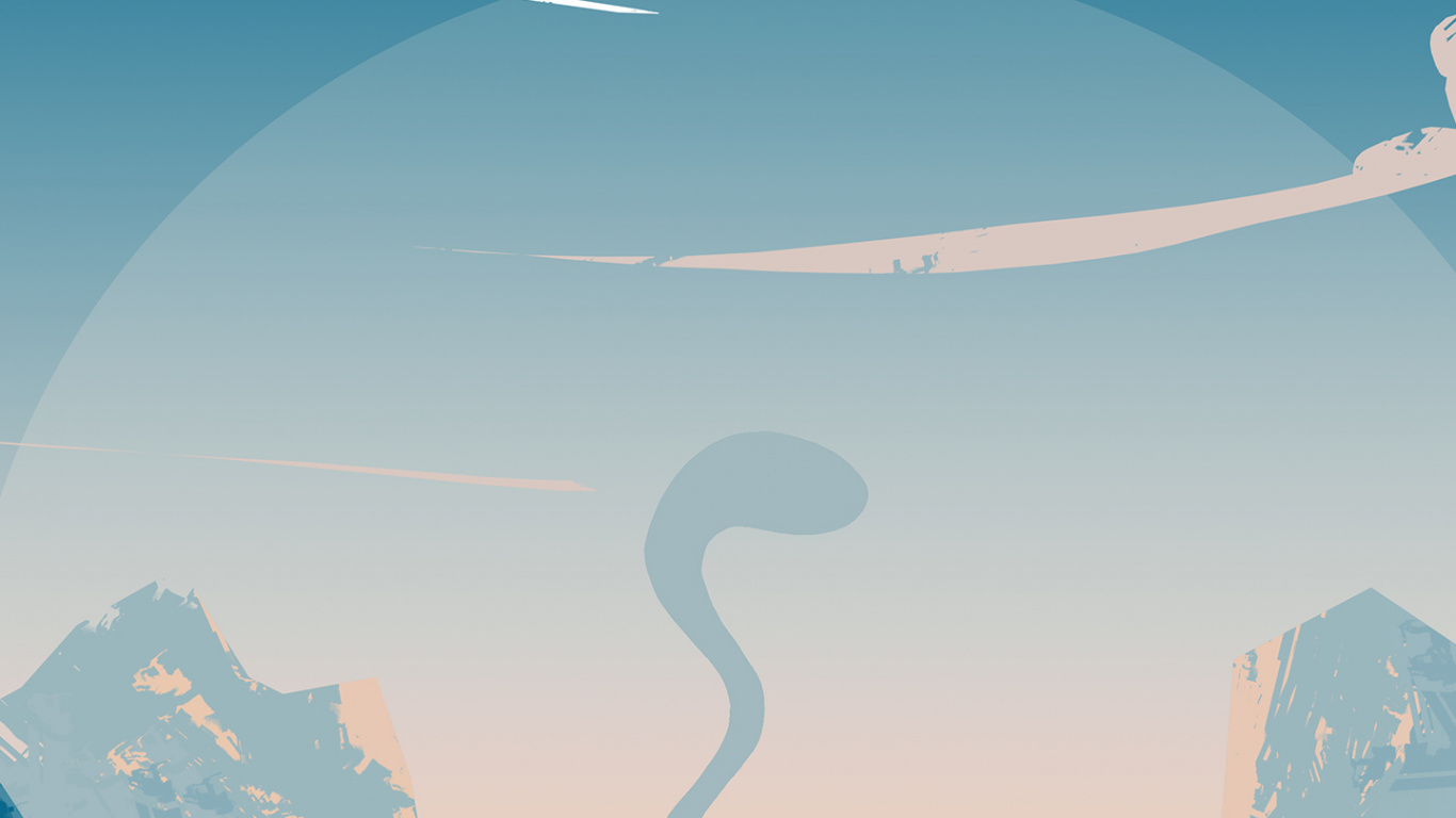 Обои минимализм, атмосфера, дневное время, гора, свет в разрешении 1366x768