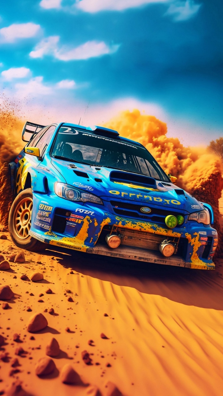 Обои subaru, чемпионат мира по ралли, спорткар, легковые автомобили, компактный автомобиль в разрешении 720x1280