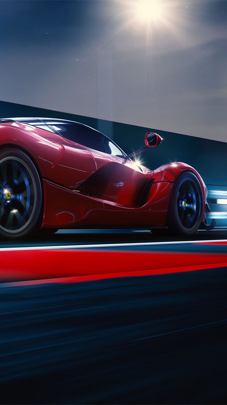 Обои авто, спорткар, Ferrari, суперкар, гоночный автомобиль в разрешении 750x1334