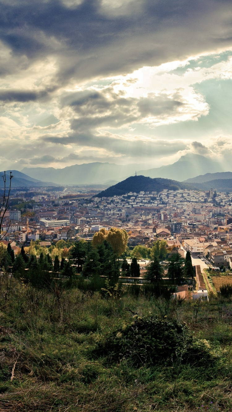 Обои облако, горный рельеф, холм, нагорье, сельский район в разрешении 750x1334