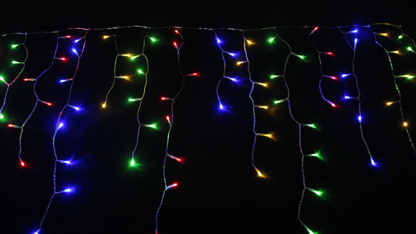 Обои свет, Рождественские огни, Лампа накаливания, гирлянда, Лампа в разрешении 1366x768