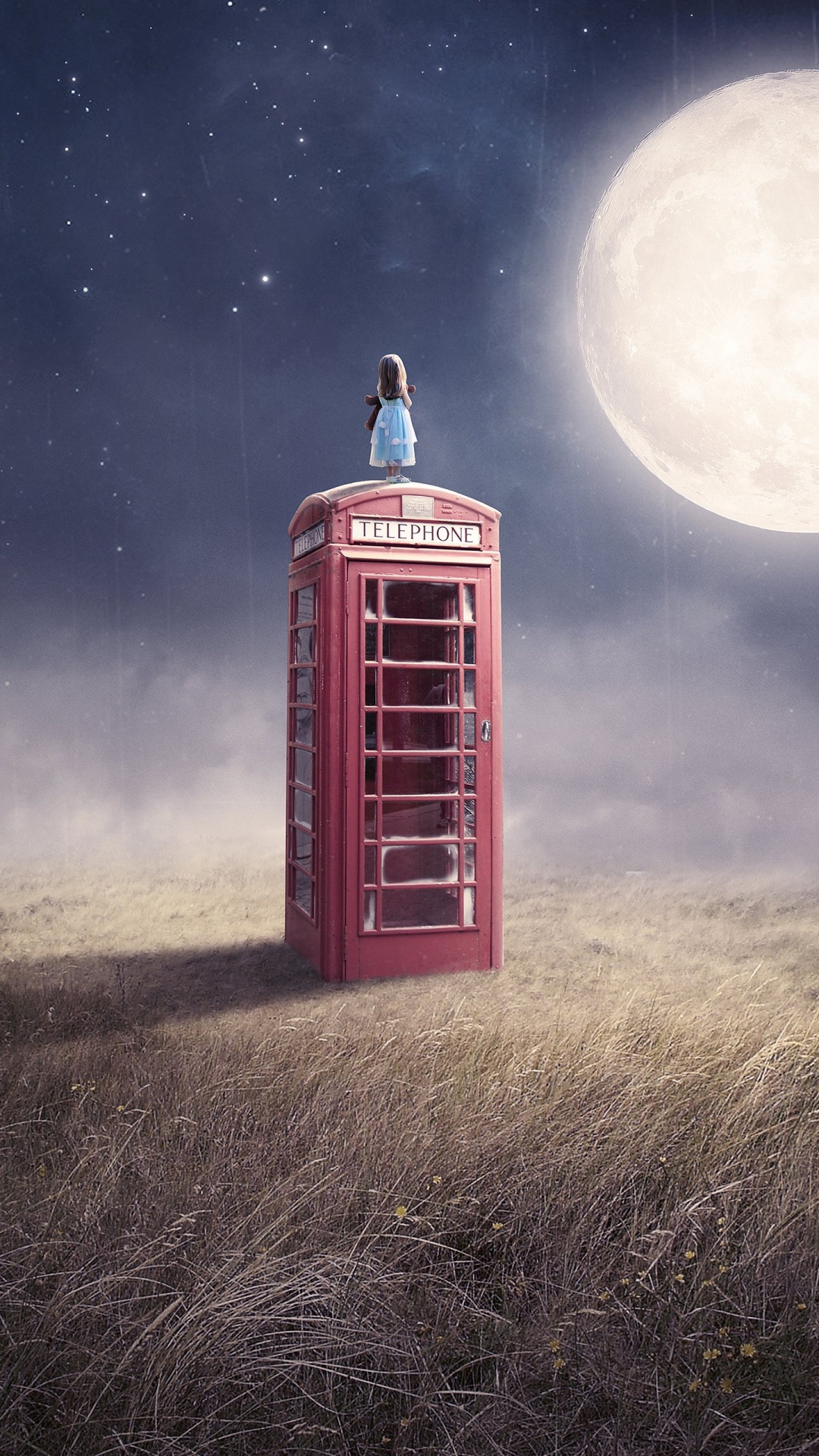 Обои арт, атмосфера, экорегион, природа, луна в разрешении 1080x1920