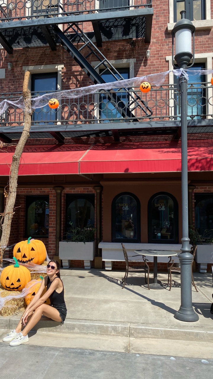 Обои городской район, улица, окно, скамейка, игрушка в разрешении 720x1280