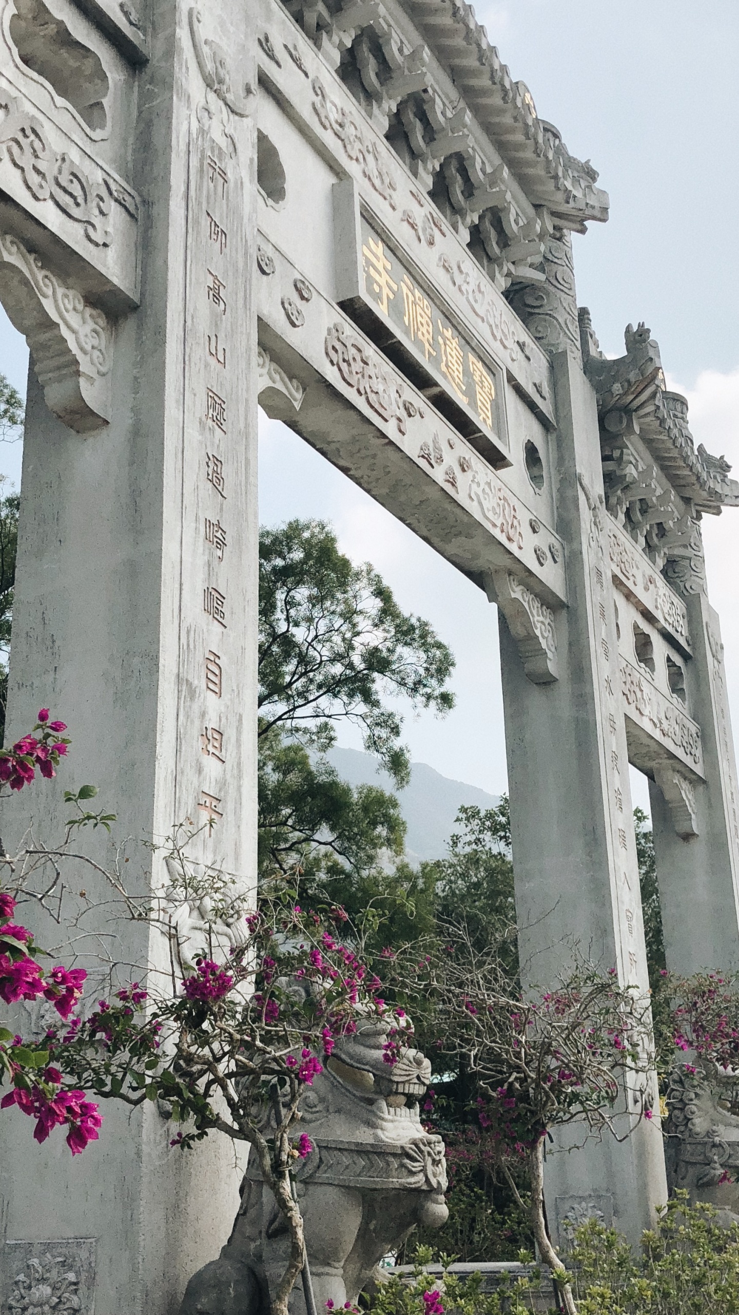 Обои столбец, весна, памятник, сад, Древний римской архитектуры в разрешении 1440x2560