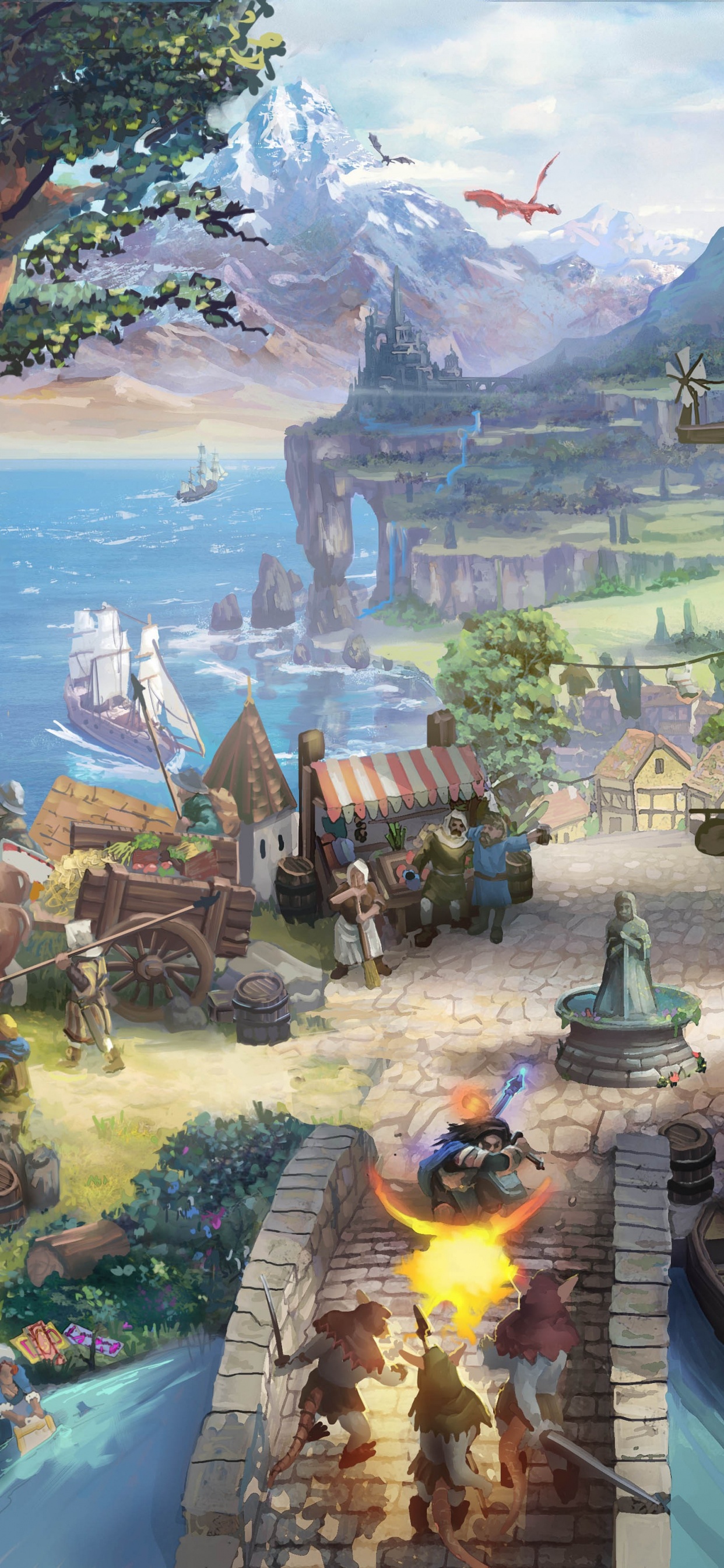 Обои концепт арт, арт, живопись, компьютерная игра, игры в разрешении 1242x2688