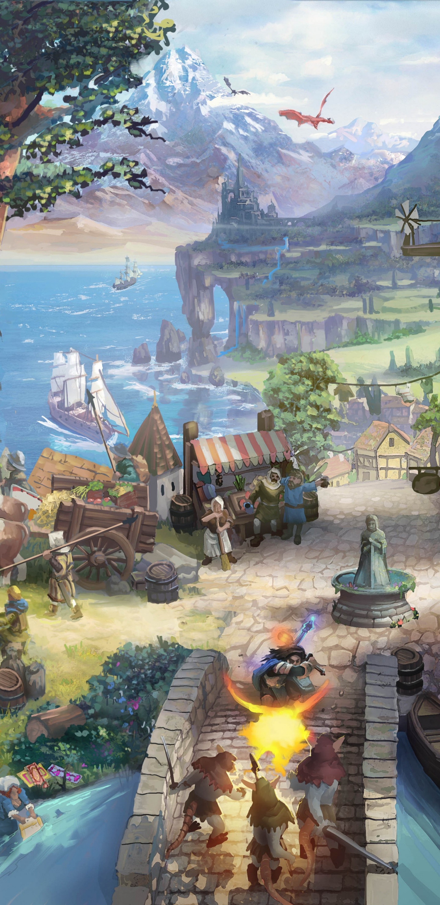 Обои концепт арт, арт, живопись, компьютерная игра, игры в разрешении 1440x2960