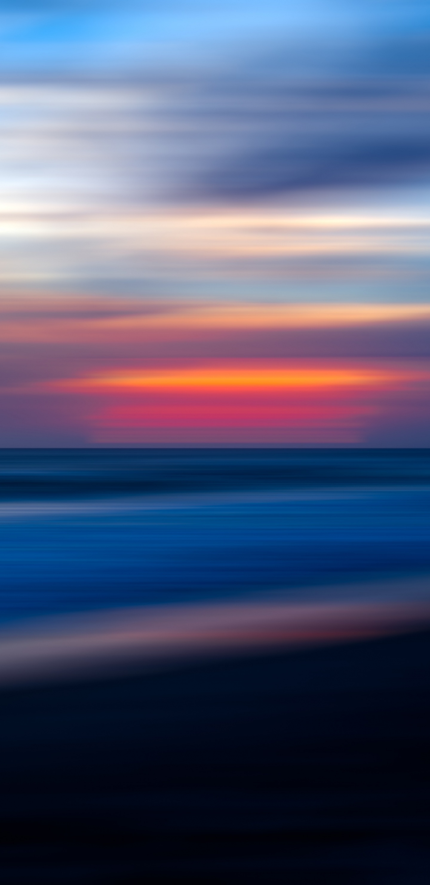 Обои горизонт, синий, море, вода, океан в разрешении 1440x2960