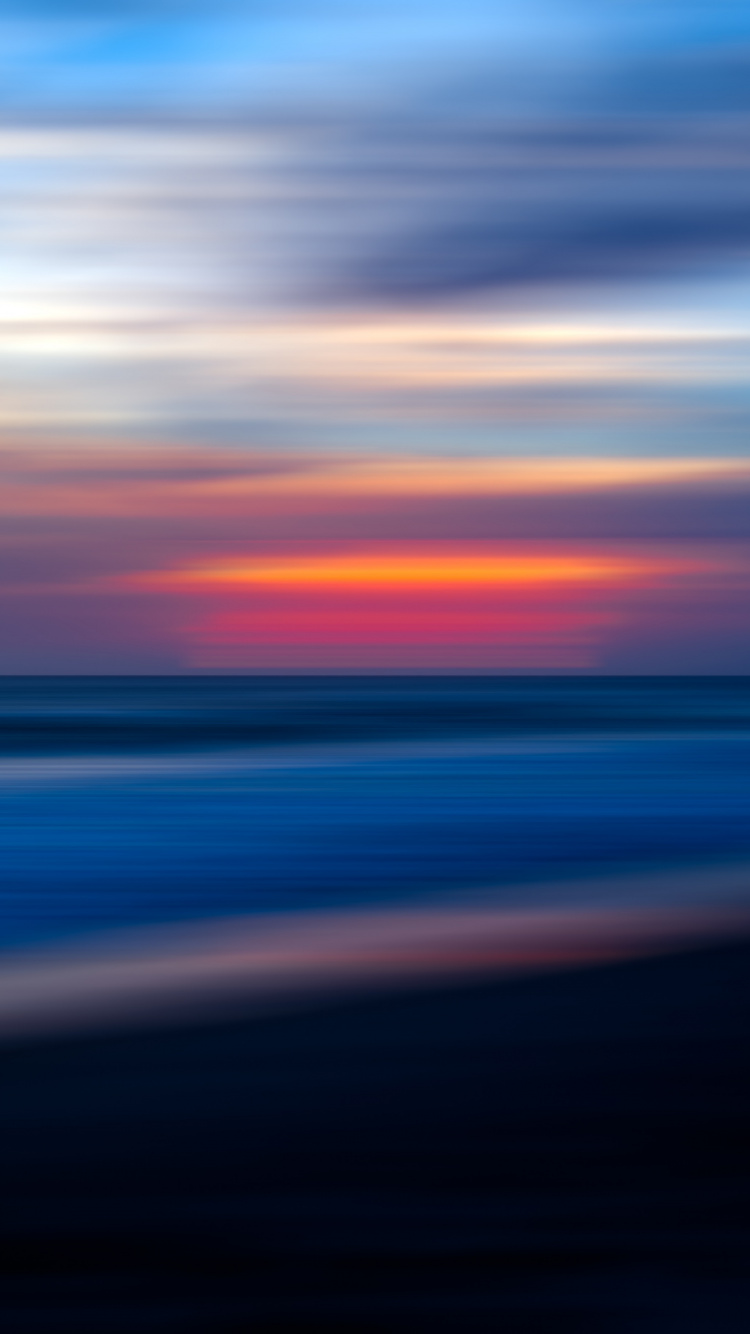 Обои горизонт, синий, море, вода, океан в разрешении 750x1334