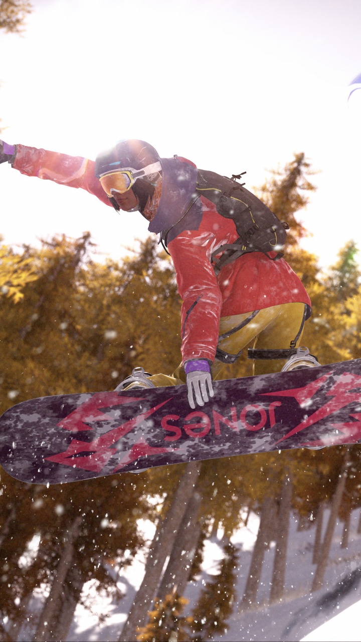 Обои ubisoft, спортивные соревнования, открытый мир, экстремальный вид спорта, снег в разрешении 720x1280