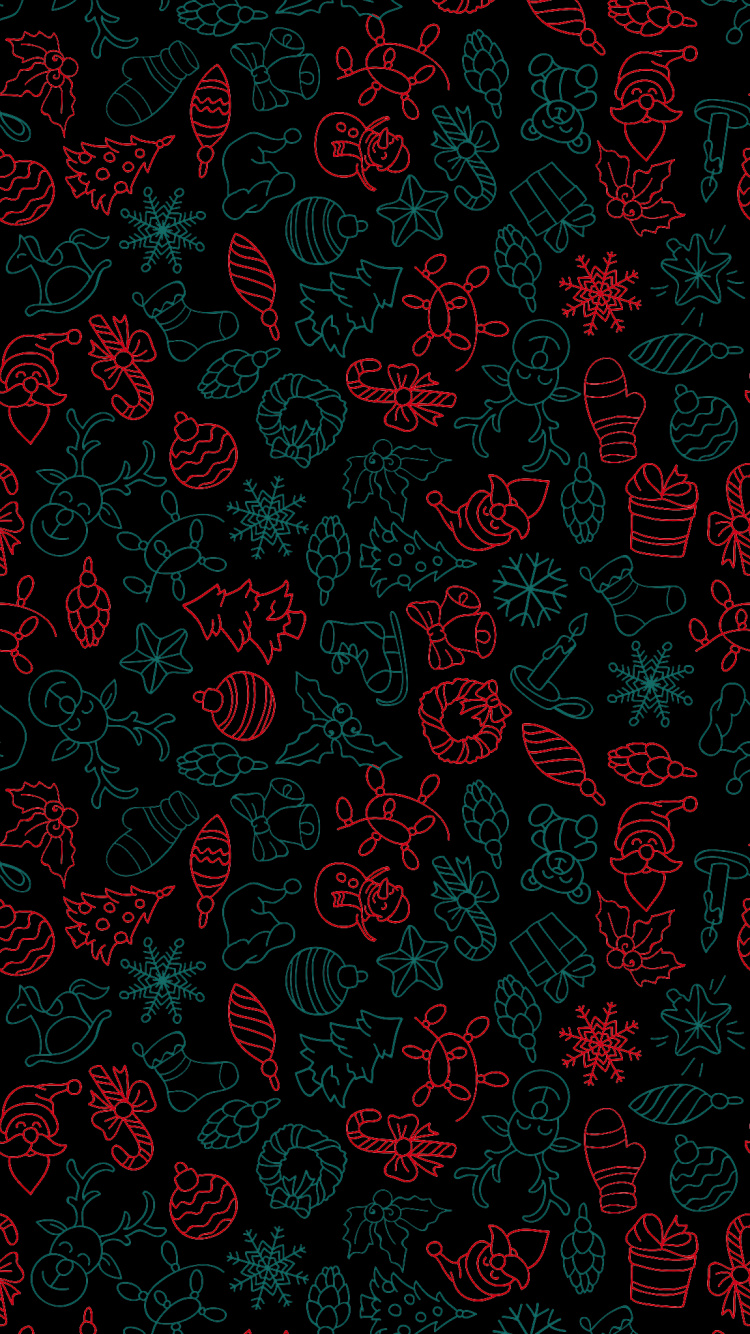 Обои Рождество, елка, узор, растение, ткань в разрешении 750x1334