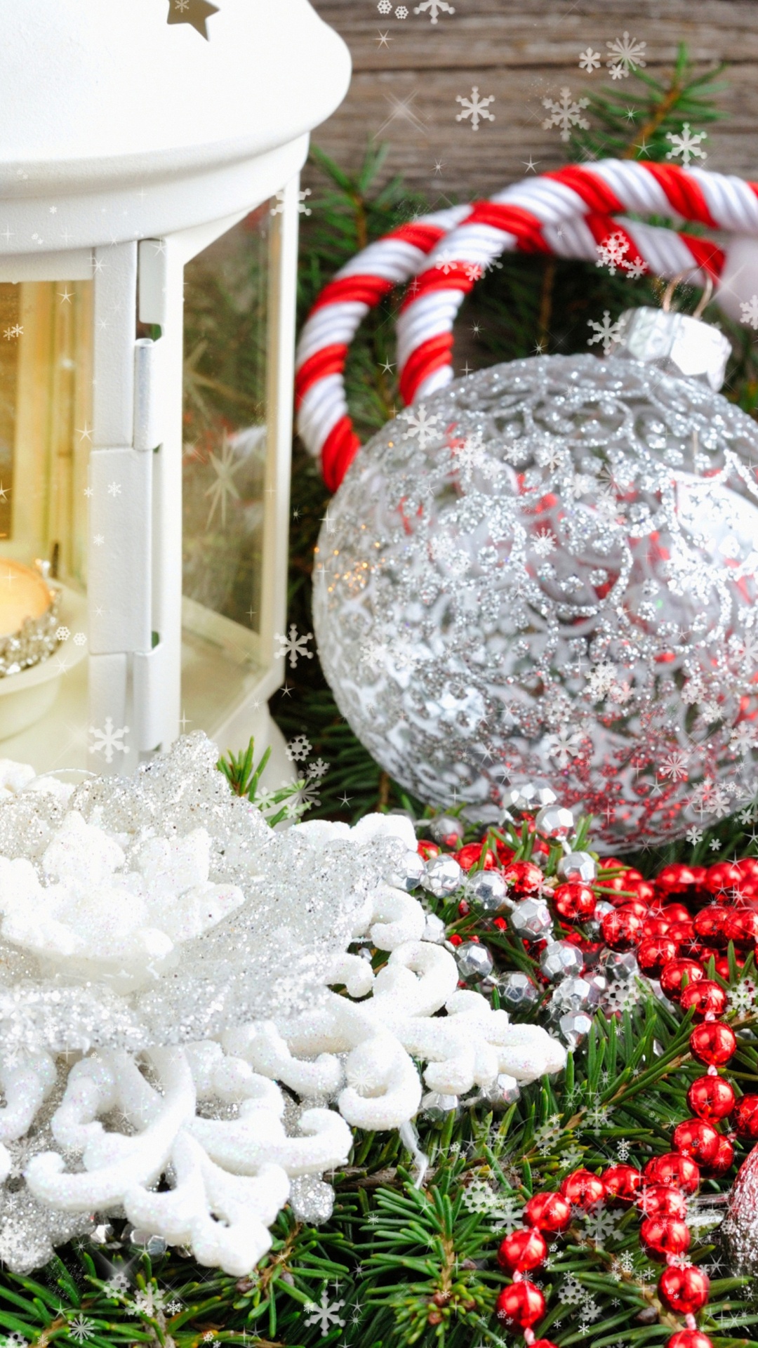 Обои фонарь, свеча, праздник, Рождественские украшения, рождественский орнамент в разрешении 1080x1920