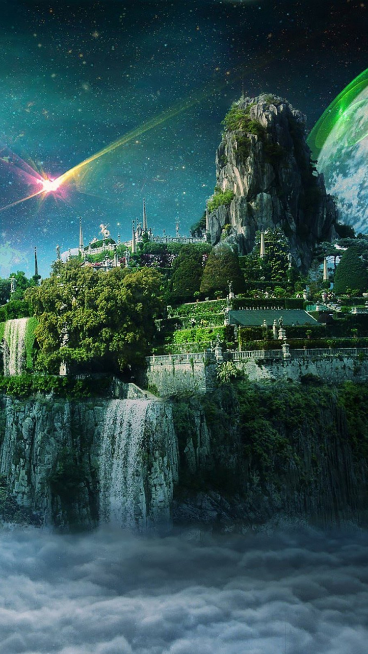 Обои природа, космическое пространство, атмосфера, вода, Кельтский Другой Мир в разрешении 750x1334